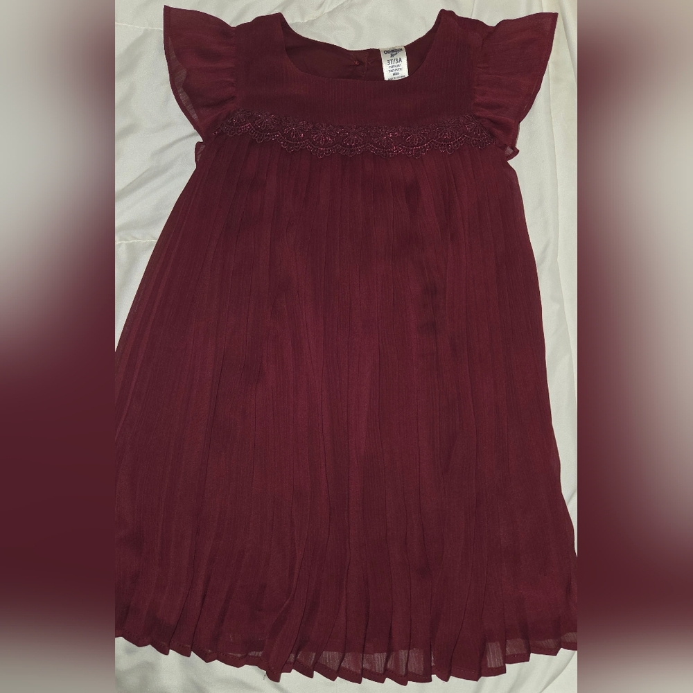 OshKosh B'gosh Burgundy Flutter Sleeve Dress